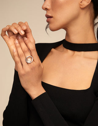 Unode50 Make A Wish Ring | ANI0604BPLMTL | Chunky Pearl Silver Ring
