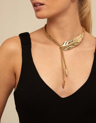 Unode50 Feather Necklace | COL1306 | Statement Feather Necklace