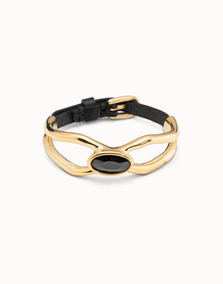 Unode50 Lord Bracelet | PUL2250NGRORO | Black Crystal Gold Bracelet