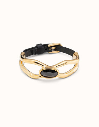 Unode50 Lord Bracelet | PUL2250NGRORO | Black Crystal Gold Bracelet