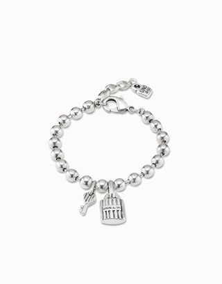 Unode50 Silver Key Bracelet | PUL2305MTL000 | Padlock and Key Bracelet