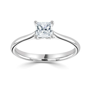 Platinum 0.49ct Princess Cut Diamond Ring