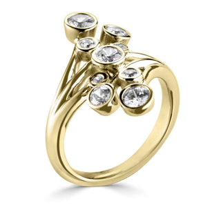 18ct Yellow Gold Up The Finger Bubbles Ring