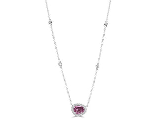 18ct White Gold Rose Cut Pink Sapphire Set