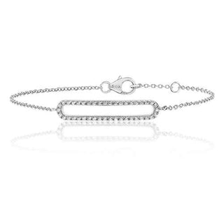 Silver CZ Open Rectangle Bracelet