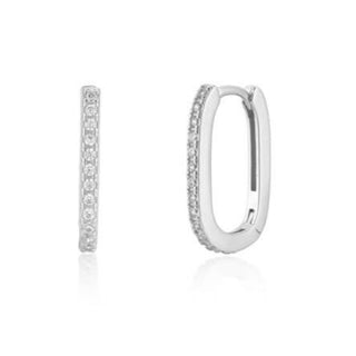 Rectangular Oblong CZ Hoops