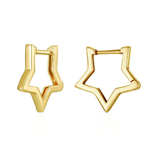 Silver Star Hoops | Star Shaped Hoops | Hoops & Huggies