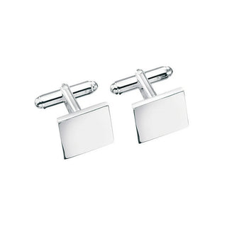Silver Square Plain Cufflinks