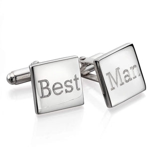 Silver Square Plain Cufflinks