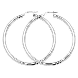 Silver Rounded Hoop Earrings